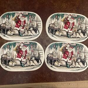 Vintage Farmer’s Almanac Santa Placemats